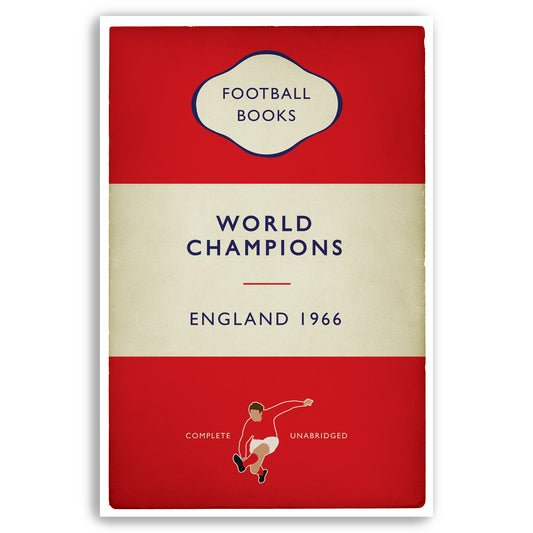 Geoff Hurst Goal - England Flag Book Cover - World Cup Winners 1966 - England 4 West Germany 2 - Book Cover - Football Poster - Various Sizes