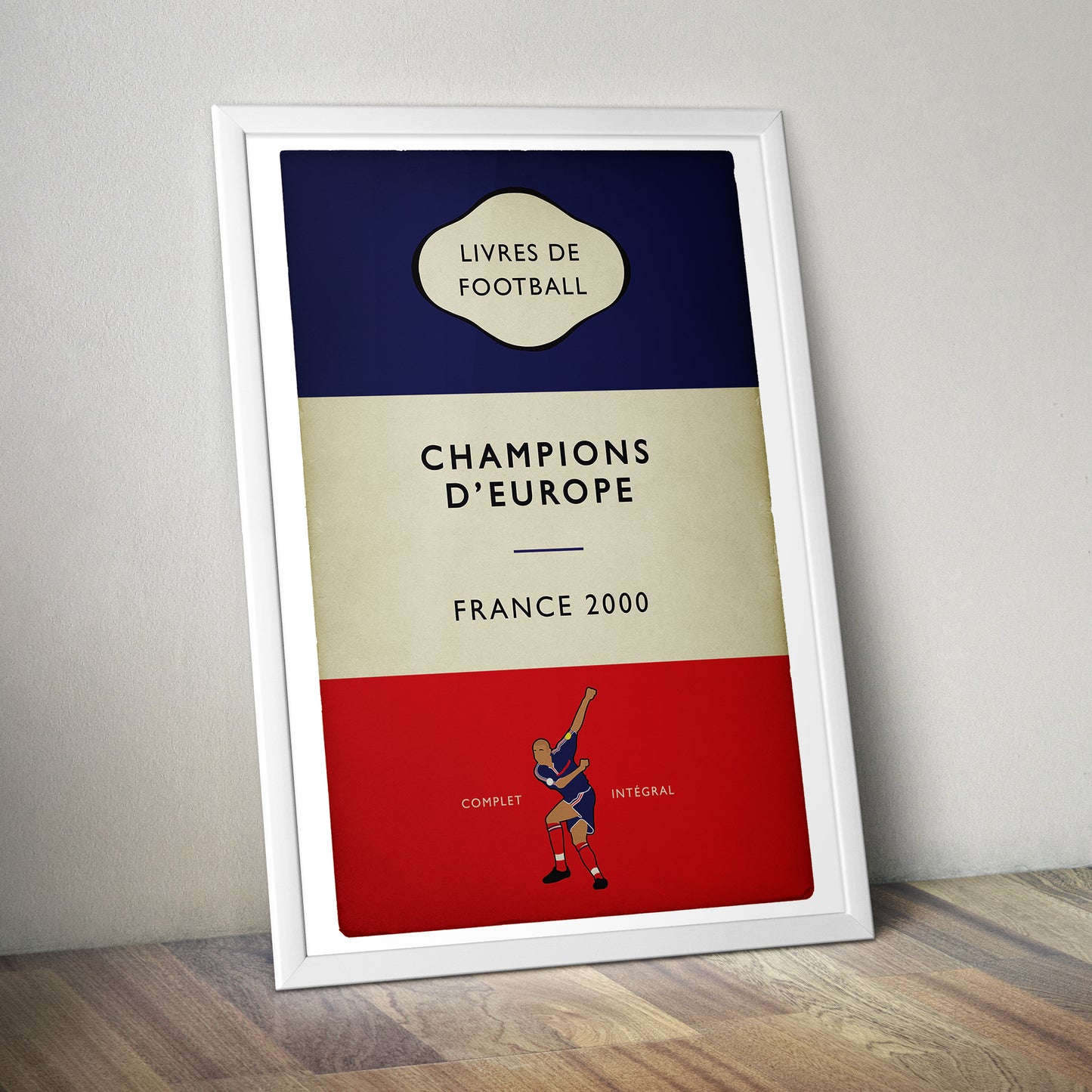 David Trezeguet Golden Goal - France 2 Italy 1 - Euro 2000 Final - Champions d'Europe - European Champions 2000 - Flag Book Cover Poster - Cadeau de football (Various Sizes)