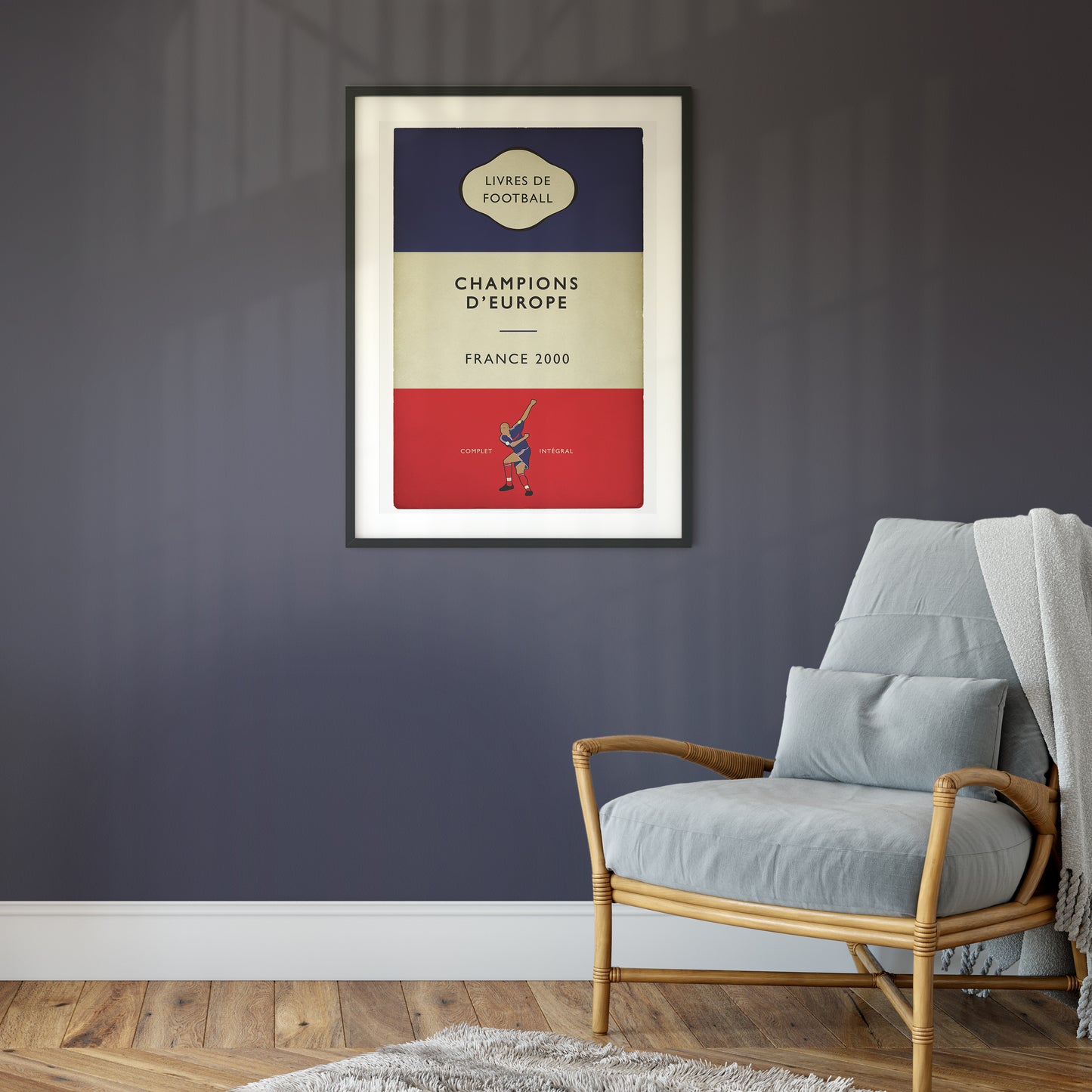 David Trezeguet Golden Goal - France 2 Italy 1 - Euro 2000 Final - Champions d'Europe - European Champions 2000 - Flag Book Cover Poster - Cadeau de football (Various Sizes)