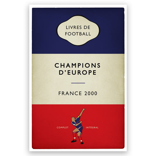 David Trezeguet Golden Goal - France 2 Italy 1 - Euro 2000 Final - Champions d'Europe - European Champions 2000 - Flag Book Cover Poster - Cadeau de football (Various Sizes)