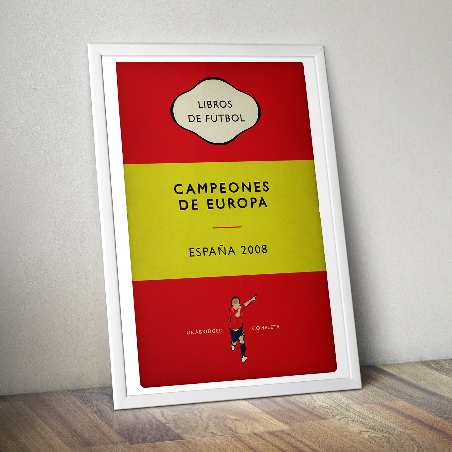 Spain - España - Campeones de Europa - European Champions 2008 - Fernando Torres - Flag Book Cover Poster - Regalo de fútbol (Various Sizes)