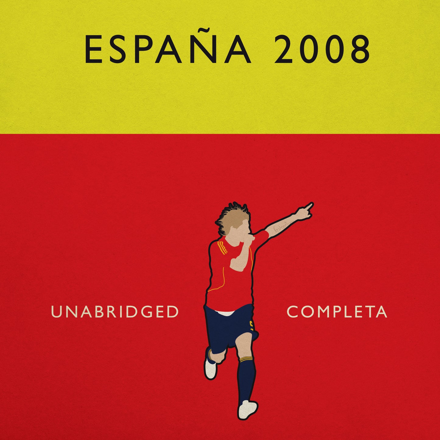 Spain - España - Campeones de Europa - European Champions 2008 - Fernando Torres - Flag Book Cover Poster - Regalo de fútbol (Various Sizes)