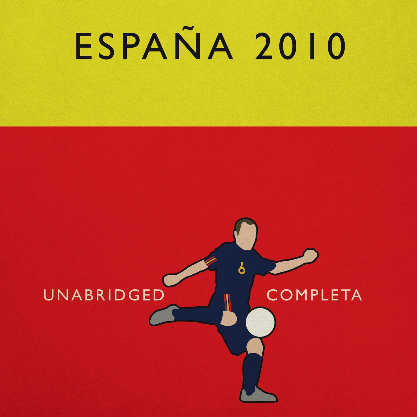 España - Spain - Campeones del Mundo - World Champions 2010 - Andrés Iniesta - Flag Book Cover Poster - Regalo de fútbol (Various Sizes)