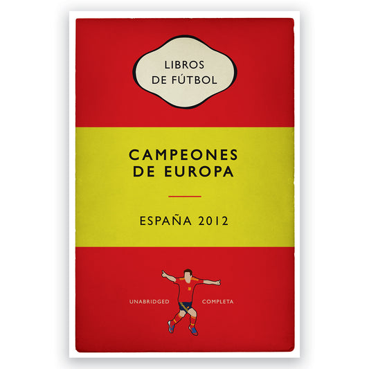 Spain - España - Campeones de Europa - Euro Champions 2012 - Jordi Alba Goal - Flag Book Cover Poster - Regalo de fútbol (Various Sizes)