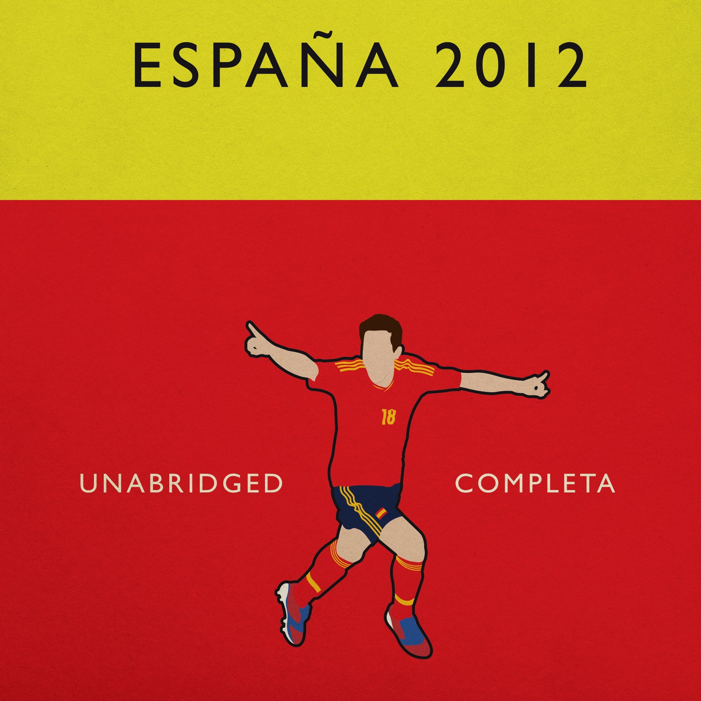 Spain - España - Campeones de Europa - Euro Champions 2012 - Jordi Alba Goal - Flag Book Cover Poster - Regalo de fútbol (Various Sizes)