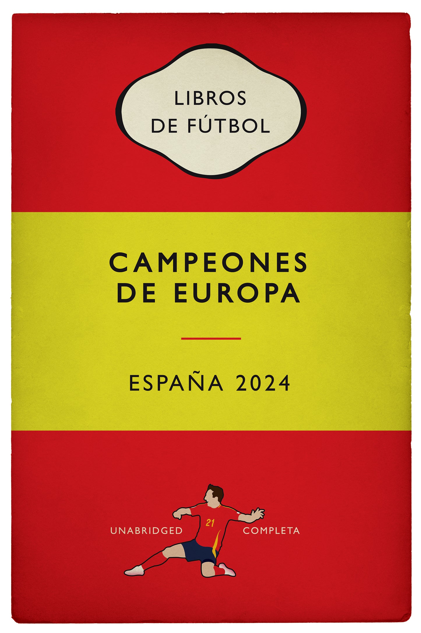 Spain European Champions 2024 - Mikel Oyarzabal - España - Campeones de Europa - Flag Book Cover Poster - Regalo de fútbol (Various Sizes)