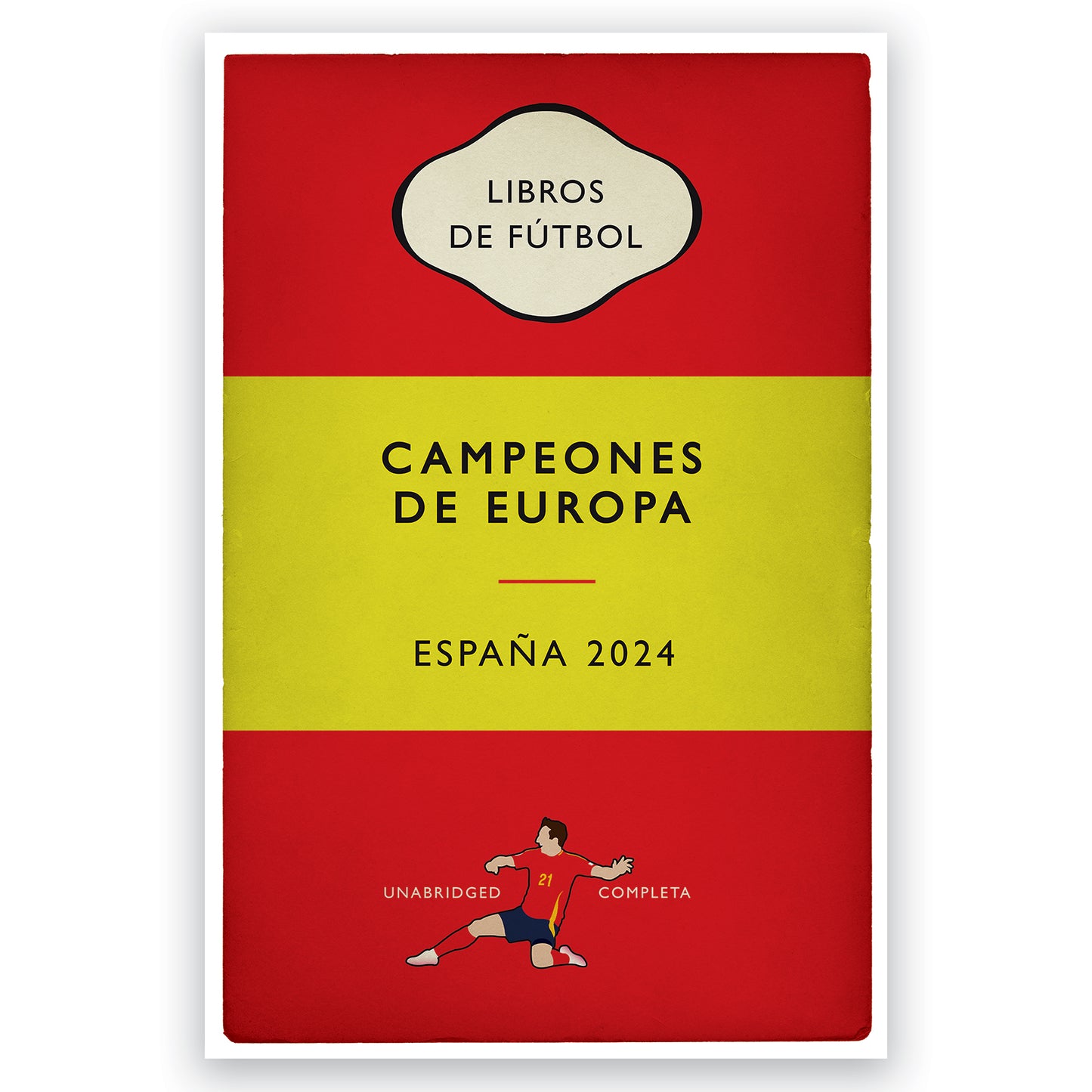 Spain European Champions 2024 - Mikel Oyarzabal - España - Campeones de Europa - Flag Book Cover Poster - Regalo de fútbol (Various Sizes)