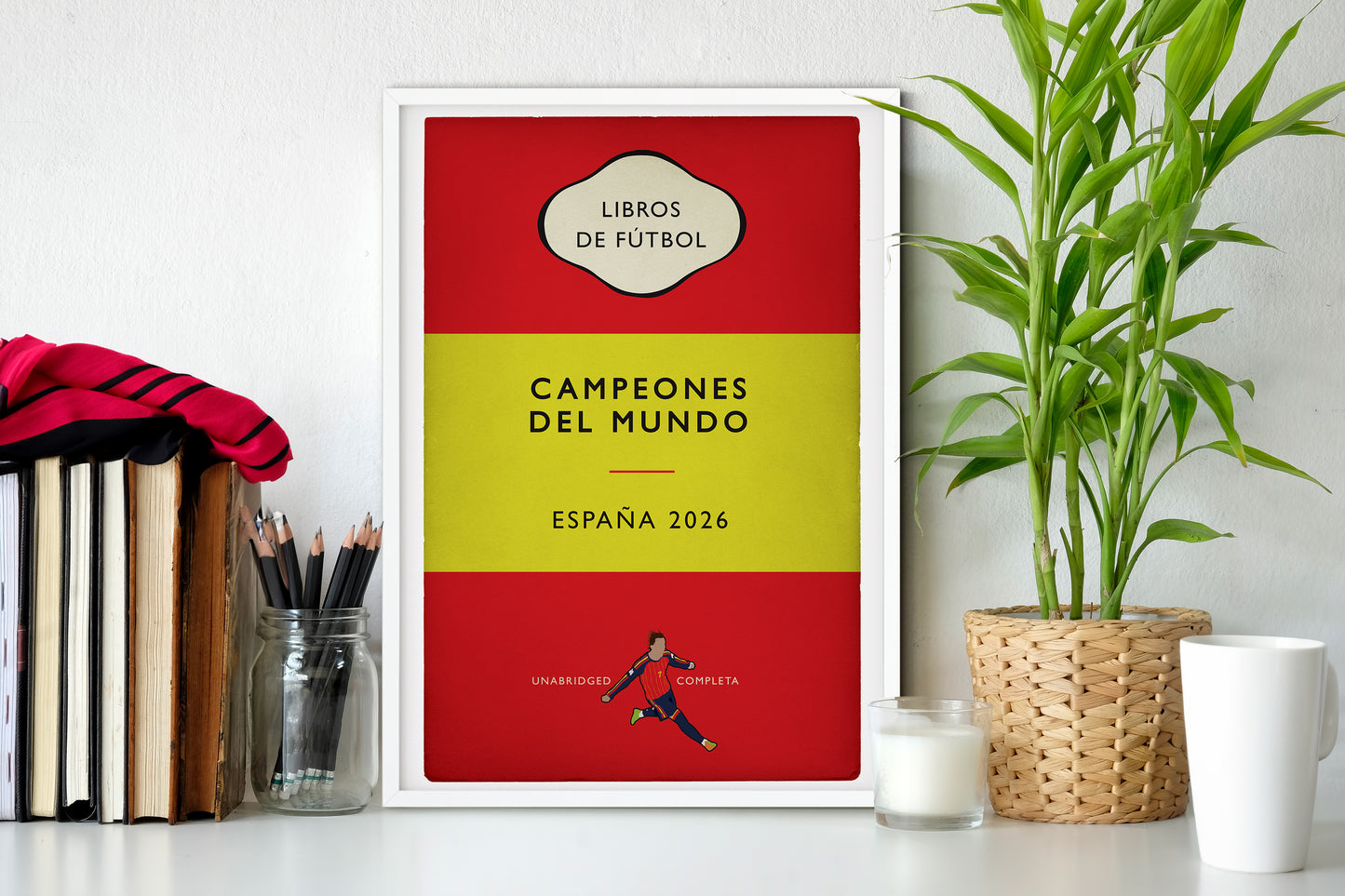 Spain Football - Flag Book Cover Poster - World Cup Winners 2026 - Ferran Torres - España - Campeones del Mundo