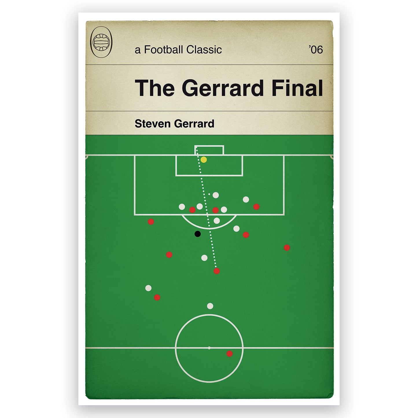 The Gerrard Final - Liverpool 3 West Ham 3 - Steven Gerrard Goal - FA Cup Final 2006 - Book Cover Poster - Football Gift (Various Sizes)