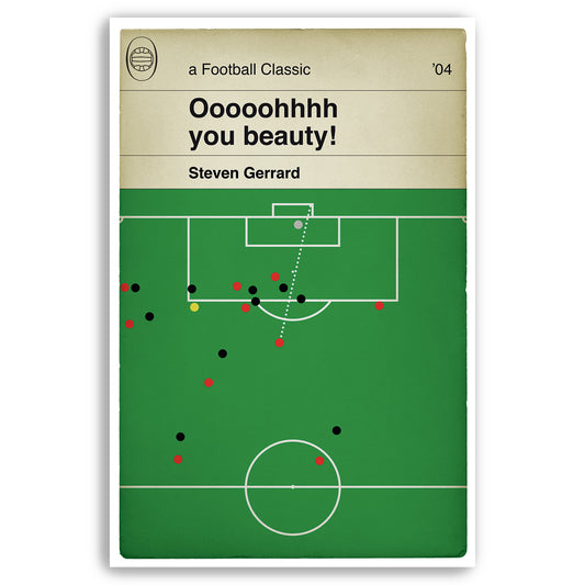 Liverpool goal v Olympiakos - Steven Gerrard Goal - You Beauty! - Classic Book Cover Poster - Football Gift (Various Sizes)