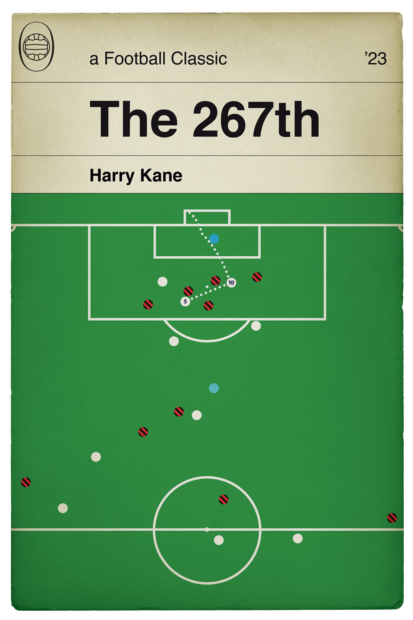 Harry Kane Record Goal - Tottenham Hotspur 1 Manchester City 0 - 267 goals for Spurs - Classic Football Book Cover Print (Various Sizes)