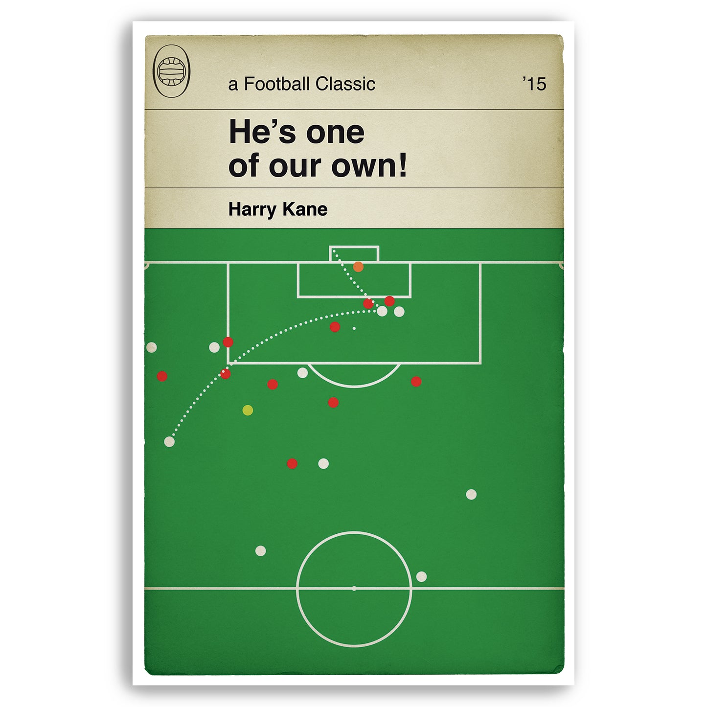 Tottenham Hotspur goal v Arsenal 2015 - Harry Kane winner - He's one of our own - Classic Book Cover Print - Football Gift (Various Sizes)