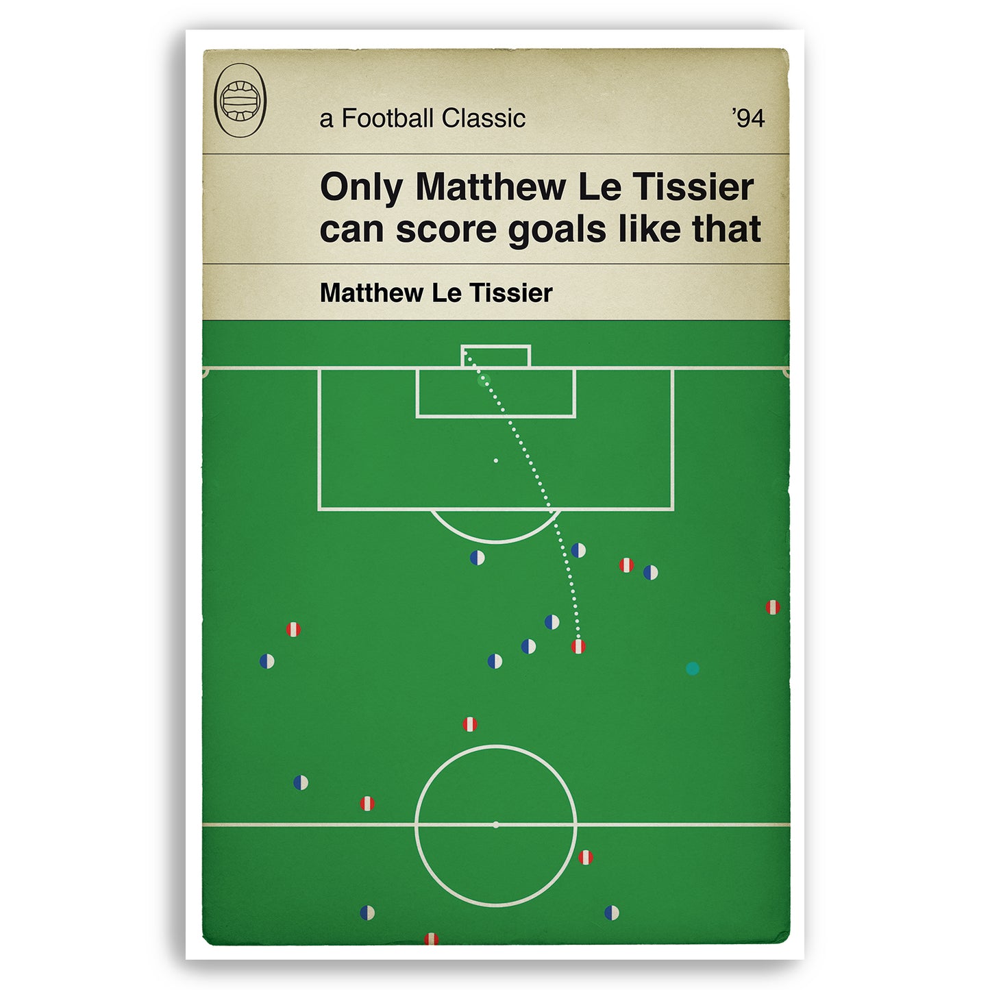 Matthew Le Tissier goal for Southampton v Blackburn - Le God - Football Print - Classic Book Cover Poster (Various Sizes)