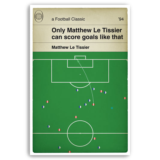 Matthew Le Tissier goal for Southampton v Blackburn - Le God - Football Print - Classic Book Cover Poster (Various Sizes)