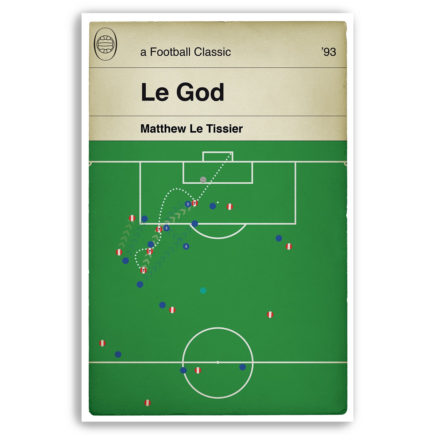 Southampton goal v Newcastle United - Matthew Le Tissier solo goal - Le God - Football Print - Classic Book Cover Poster (Various Sizes)