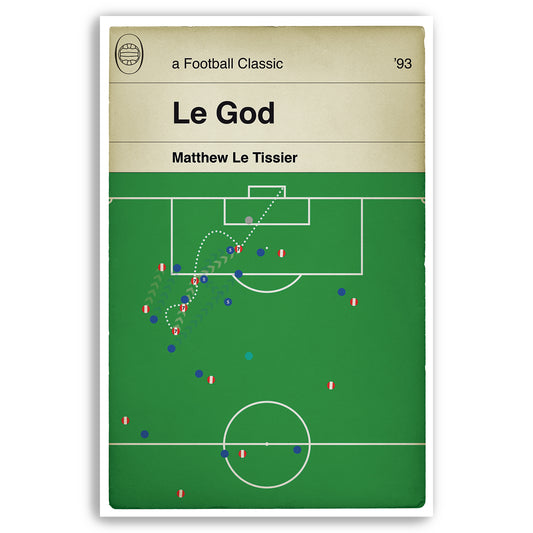 Southampton goal v Newcastle United - Matthew Le Tissier solo goal - Le God - Football Print - Classic Book Cover Poster (Various Sizes)