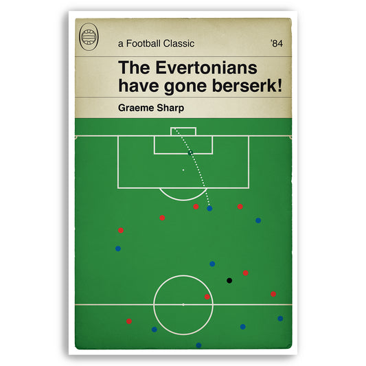 Graeme Sharp winning goal for Everton v Liverpool at Anfield in 1984 - Football Print - Classic Book Cover Poster (Various sizes available)