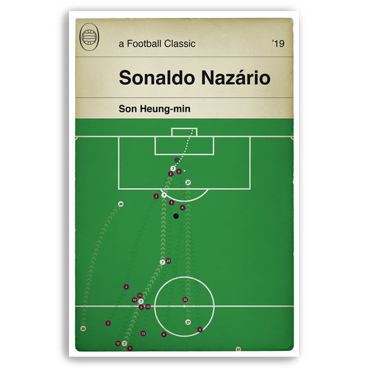 Son goal v Burnley - Tottenham Hotspur 5 Burnley 0 - Son Heung-min Goal 2019 - Sonaldo - Football Book Cover Print (Various Sizes)