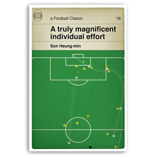 Tottenham Hotspur goal v Chelsea - Son Heung-min - Son Goal v Chelsea 2018 - Football Book Cover Print (Various Sizes)