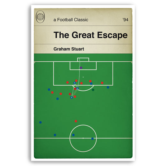 Graham Stuart winning goal for Everton v Wimbledon in 1994 - The Great Escape - Football Print - Classic Book Cover Poster (Various sizes)