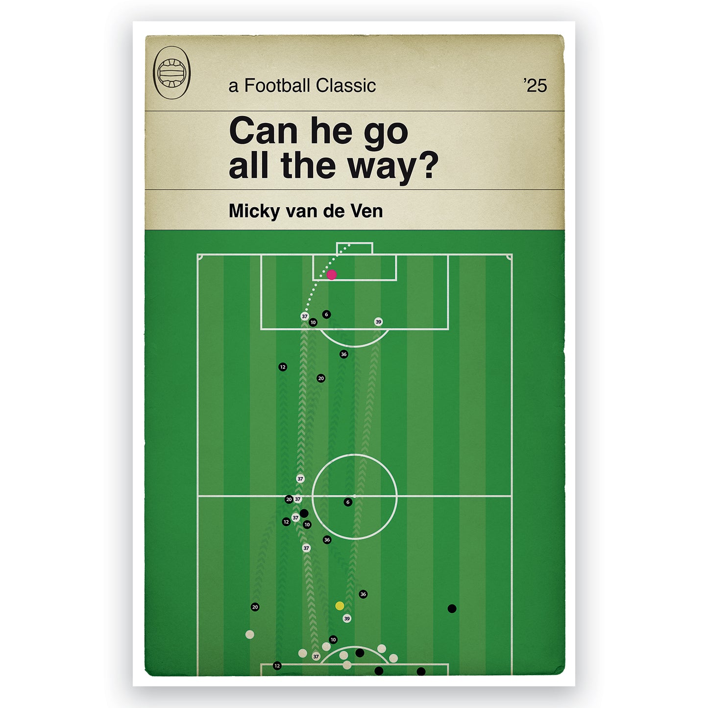 Micky van de Ven Goal - Tottenham Hotspur v F.C. Copenhagen - Champions League 2025 - Book Cover Print (Various Sizes)