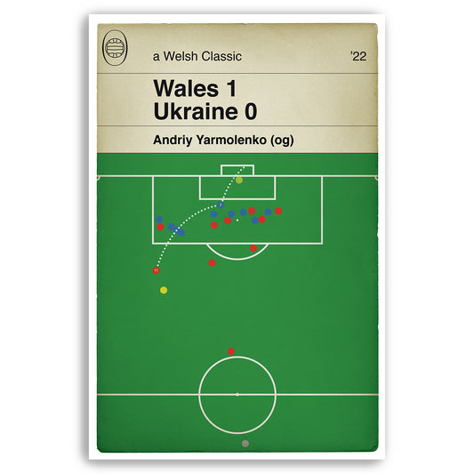 Wales 1 Ukraine 0 - Andriy Yarmolenko Own Goal - Gareth Bale Free Kick - World Cup Play Off Final - Classic Book Cover (Various sizes)