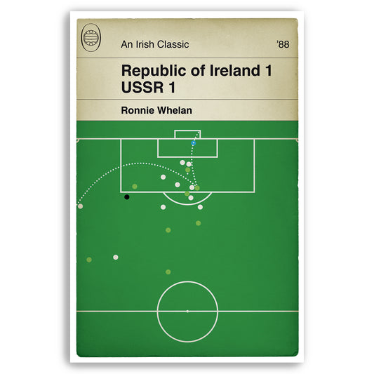 Republic of Ireland Goal - Ronnie Whelan Volley v USSR - Euro 1988 - Classic Book Cover - Football Poster - Football Gift (Various Sizes)
