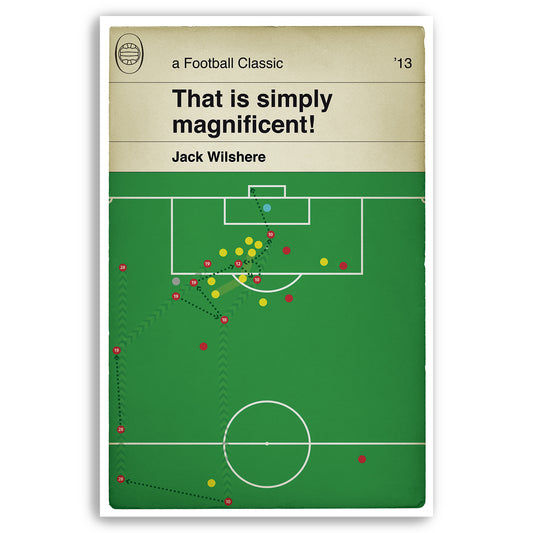 Jack Wilshere team goal for Arsenal v Norwich City - Premier League 2013 - Football Print - Classic Book Cover Poster (Various Sizes)