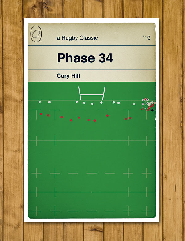 Wales 21 England 13 - Cory Hill Try - Six Nations 2019 - Phase 34 - Rugby Print - Classic Book Cover Poster (Various Sizes)