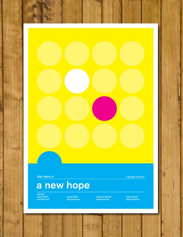 Star Wars - A New Hope - Bright Alternative Swiss Style Poster (Various Sizes)