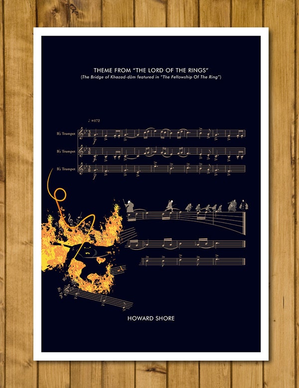 Lord of the Rings - The Fellowship Of The Ring - The Bridge of Khazad Dum by Howard Shore - Movie Classics Poster (Various Sizes)