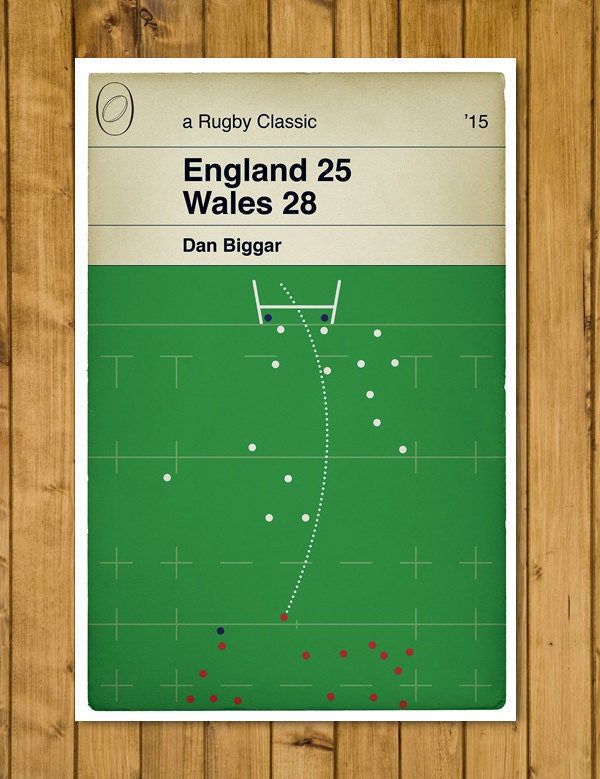 Wales Win - World Cup 2015 - England 25 Wales 28 - Dan Biggar Penalty - Rugby Print - Classic Book Cover Poster (Various Sizes Available)