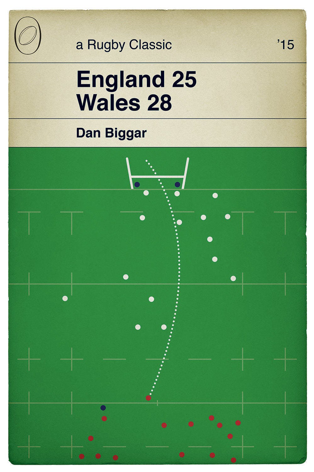 Wales Win - World Cup 2015 - England 25 Wales 28 - Dan Biggar Penalty - Rugby Print - Classic Book Cover Poster (Various Sizes Available)