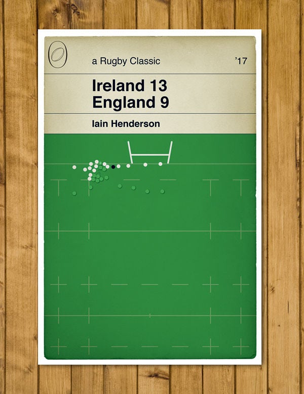 Ireland 13 England 9 - Iain Henderson Try - Rugby Print - Classic Book Cover Poster (Various Sizes Available)