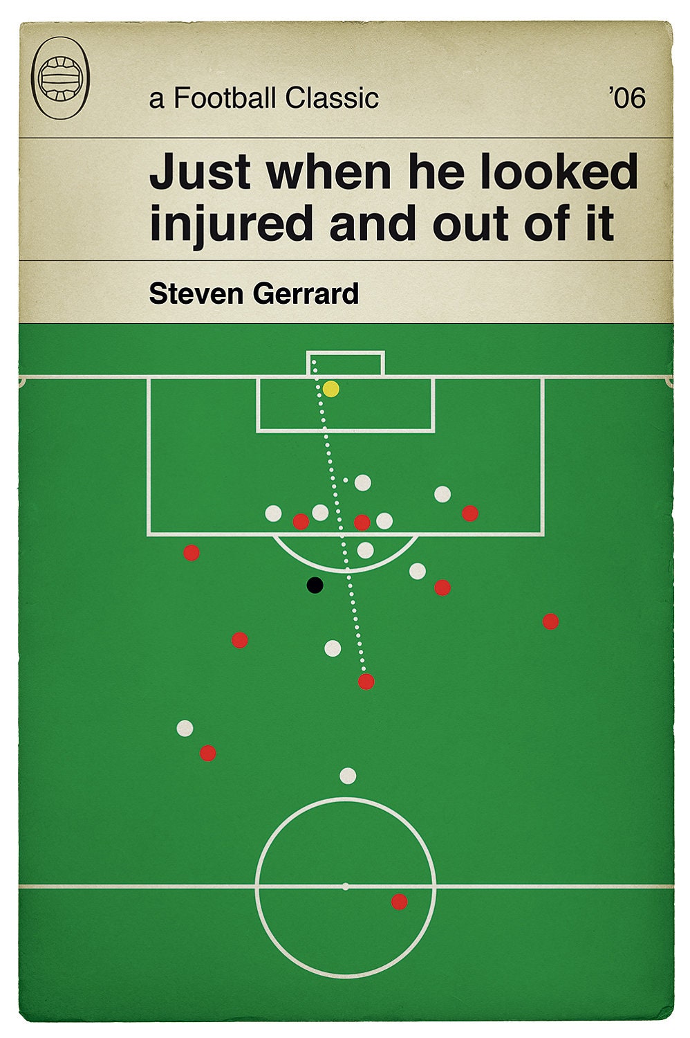 Liverpool goal v West Ham in FA Cup Final 2006 - The Gerrard Final - Steven Gerrard Poster - Classic Book Cover Poster - Football Gift (Various Sizes)