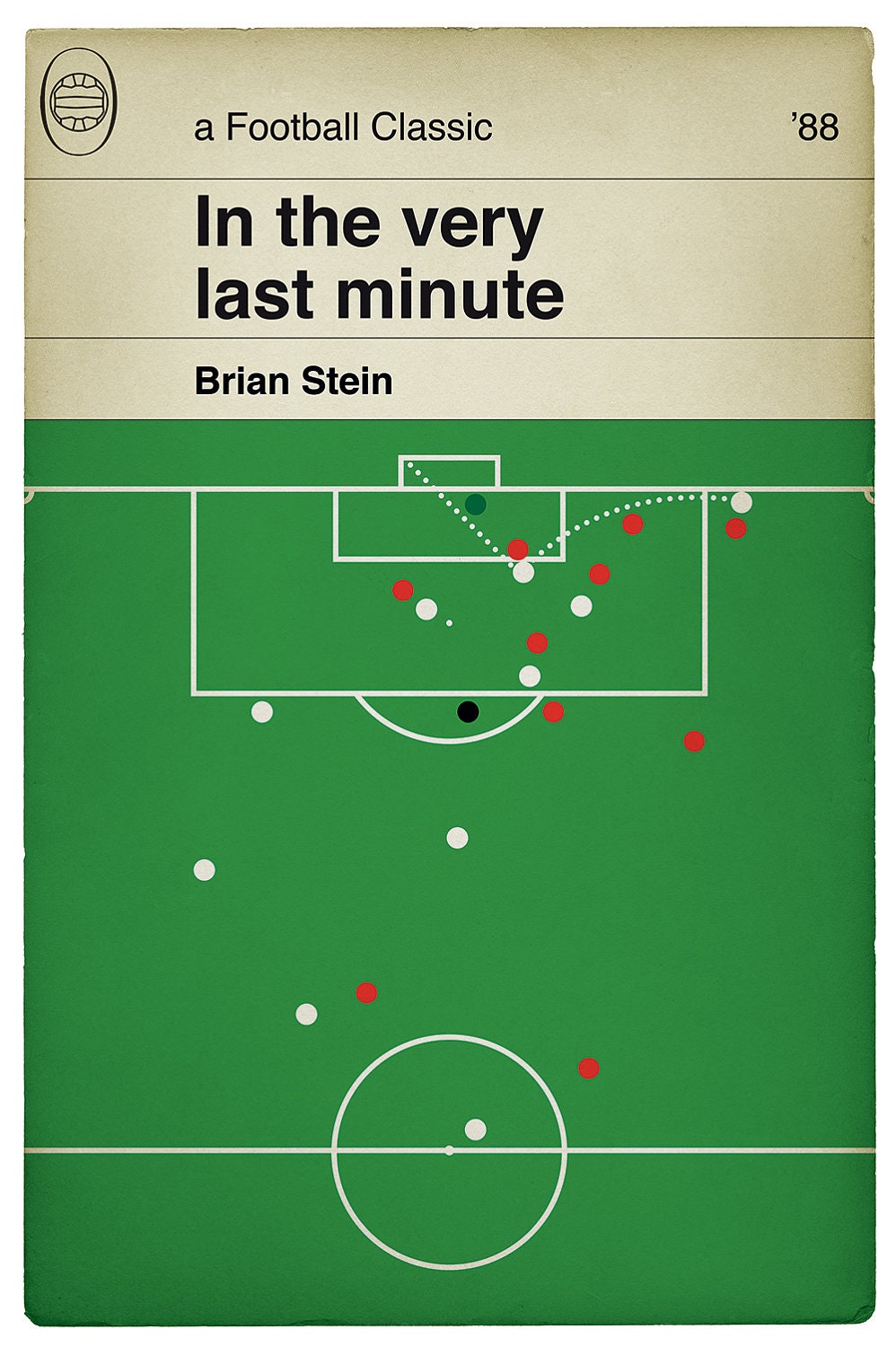 Luton Town Goal - Brian Stein winner for Luton Town v Arsenal in the League Cup Final 1988 - Football Print - Classic Book Cover Poster (Various Sizes)