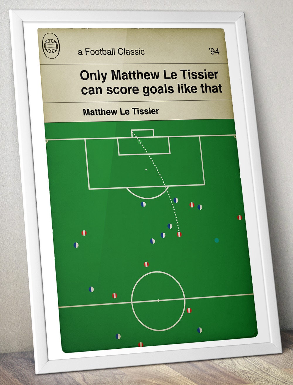 Matthew Le Tissier goal for Southampton v Blackburn - Le God - Football Print - Classic Book Cover Poster (Various Sizes)