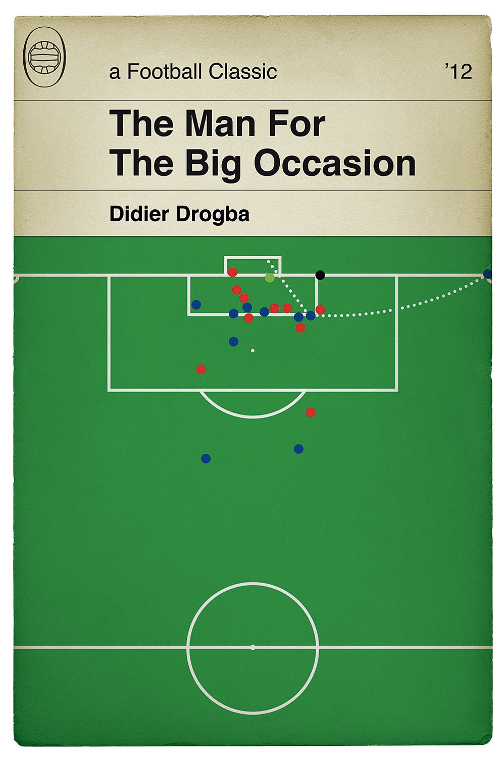 Chelsea goal v Bayern Munich - Didier Drogba Poster - European Final 2012 - Book Cover Print (Various Sizes)