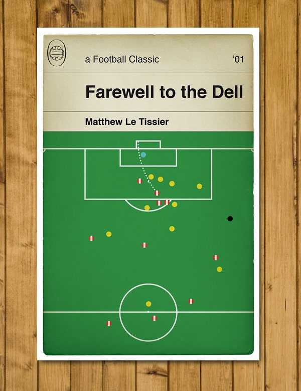 Matthew Le Tissier winner for Southampton v Arsenal - Farewell to the Dell - Le Tissier Final Game - Football Classic Book Cover Poster (Various Sizes)