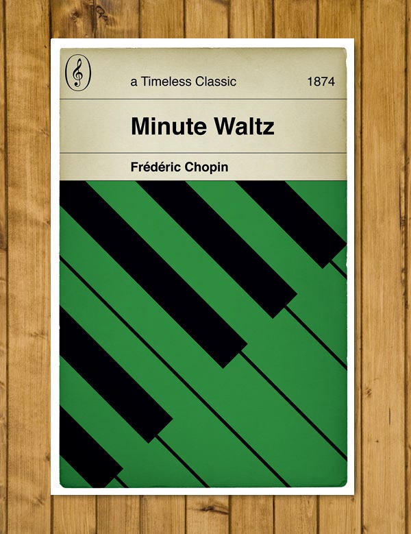 Frédéric Chopin - Minute Waltz - Timeless Classic - Classical Music - Alternative Book Cover Poster (Various sizes)