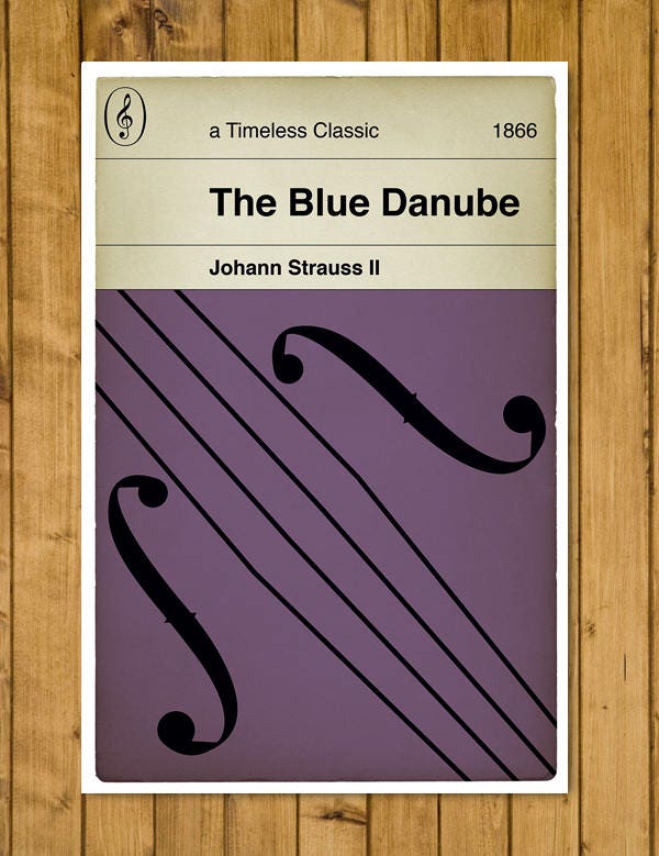 Johann Strauss II - The Blue Danube - Timeless Classic - Classical Music - Alternative Book Cover Poster (Various Sizes)