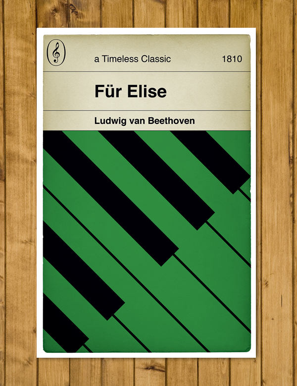 Ludwig van Beethoven - Für Elise - Timeless Classic - Classical Music - Alternative Book Cover Poster (Various sizes available)