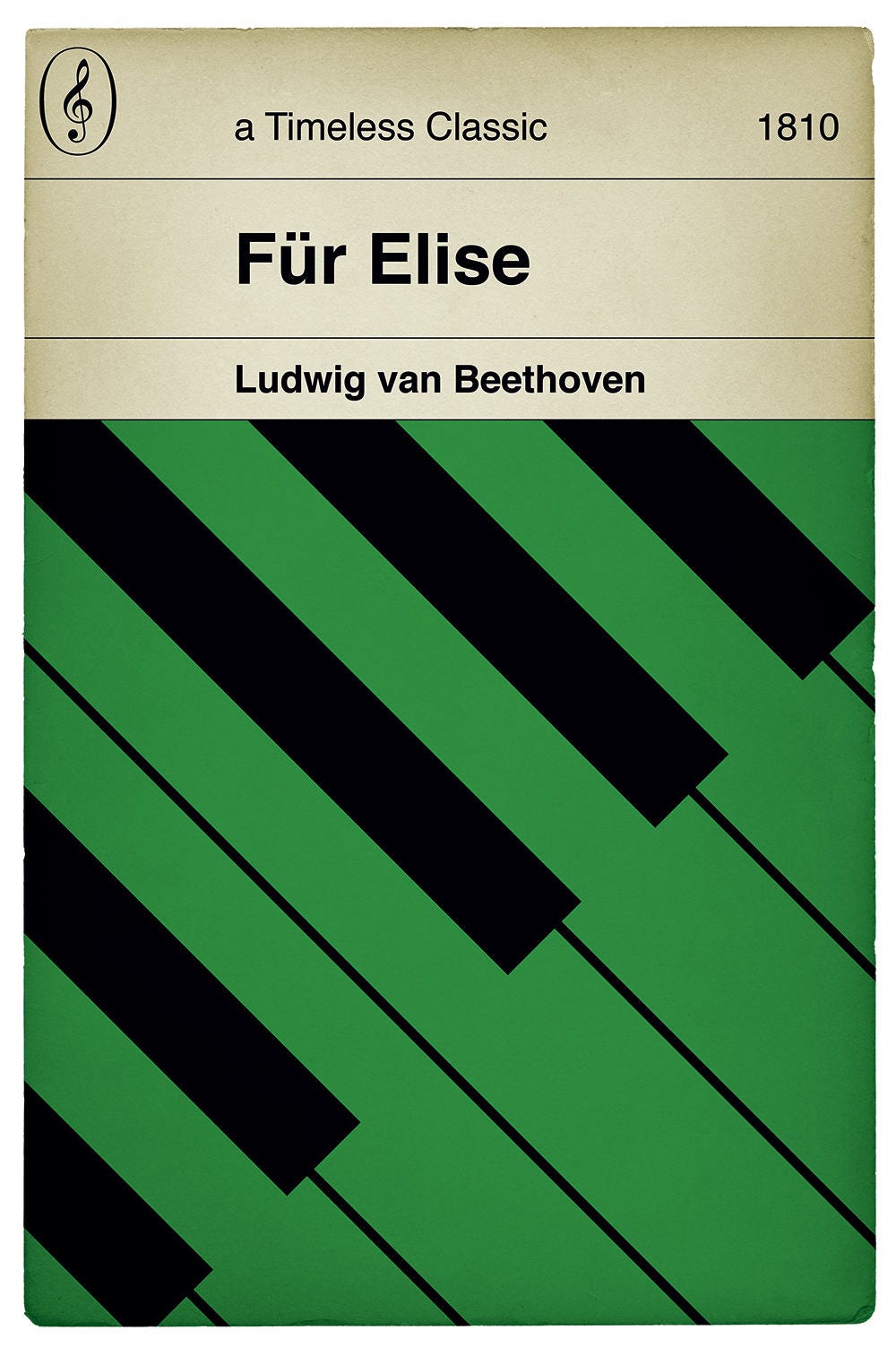 Ludwig van Beethoven - Für Elise - Timeless Classic - Classical Music - Alternative Book Cover Poster (Various sizes available)