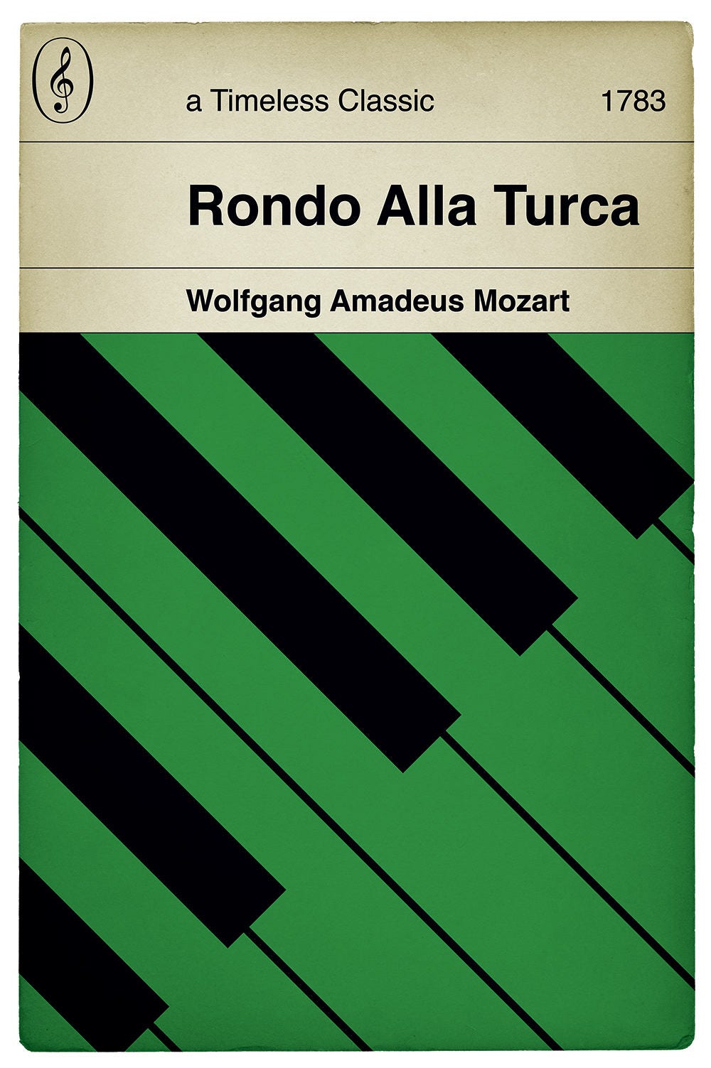 Wolfgang Amadeus Mozart - Rondo Alla Turca - Timeless Classic - Classical Music - Alternative Book Cover Poster (Various sizes available)