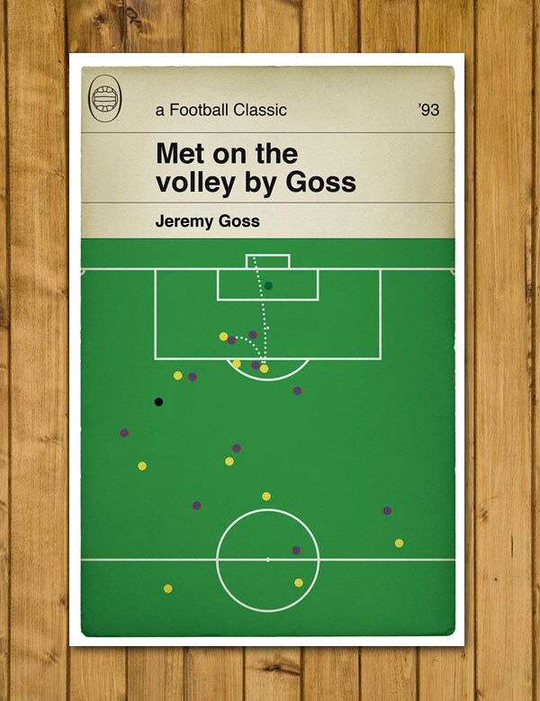 Jeremy Goss volley - Bayern Munich 1 Norwich City 2 - UEFA Cup 1993 - Football Print - Classic Book Cover Poster (Various Sizes)