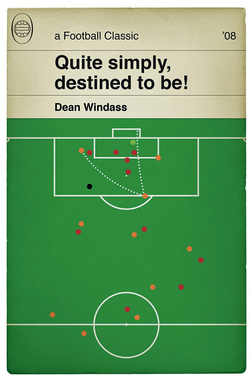 Dean Windass goal in the 2008 Championship Play-Off Final for Hull City v Bristol City - Football Print - Classic Book Cover Poster (Various Sizes)