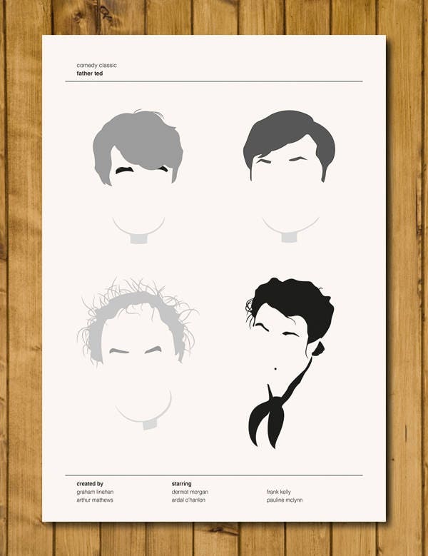 Father Ted - Ted Crilly Print - Father Ted Art - TV Comedy Classic Poster (Various Sizes)