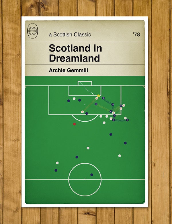 Archie Gemmill goal for Scotland v Holland - World Cup 1978 - Football Print - Classic Book Cover Poster (Various Sizes)