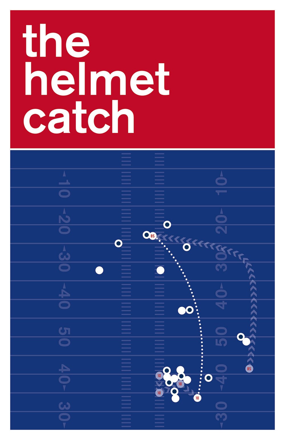 The Helmet Catch - David Tyree catch for Giants against Patriots in 2008 - American Football Print - Swiss Style Poster (Various Sizes)