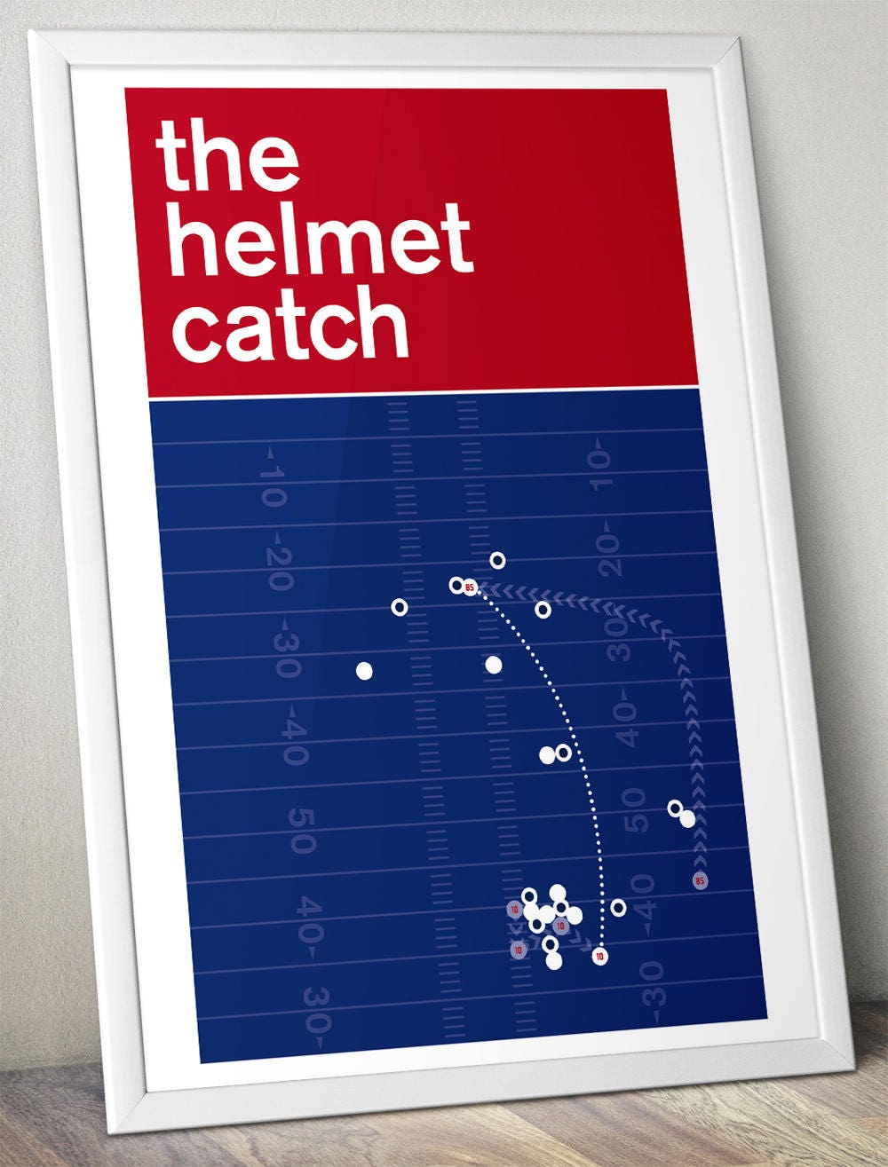 The Helmet Catch - David Tyree catch for Giants against Patriots in 2008 - American Football Print - Swiss Style Poster (Various Sizes)